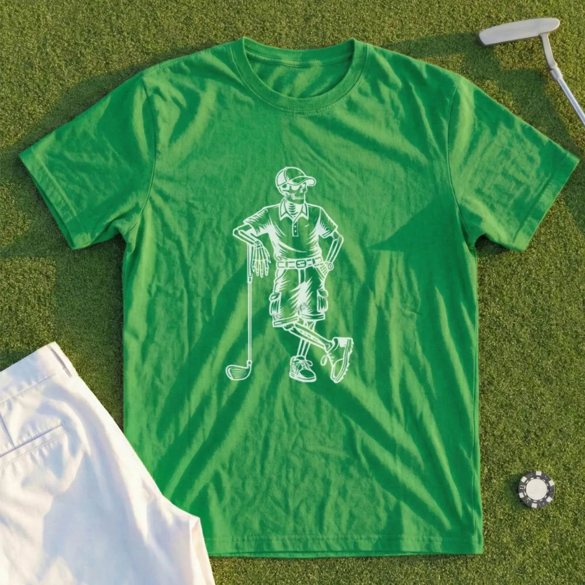 Skeleton Golfer Waiting Tee