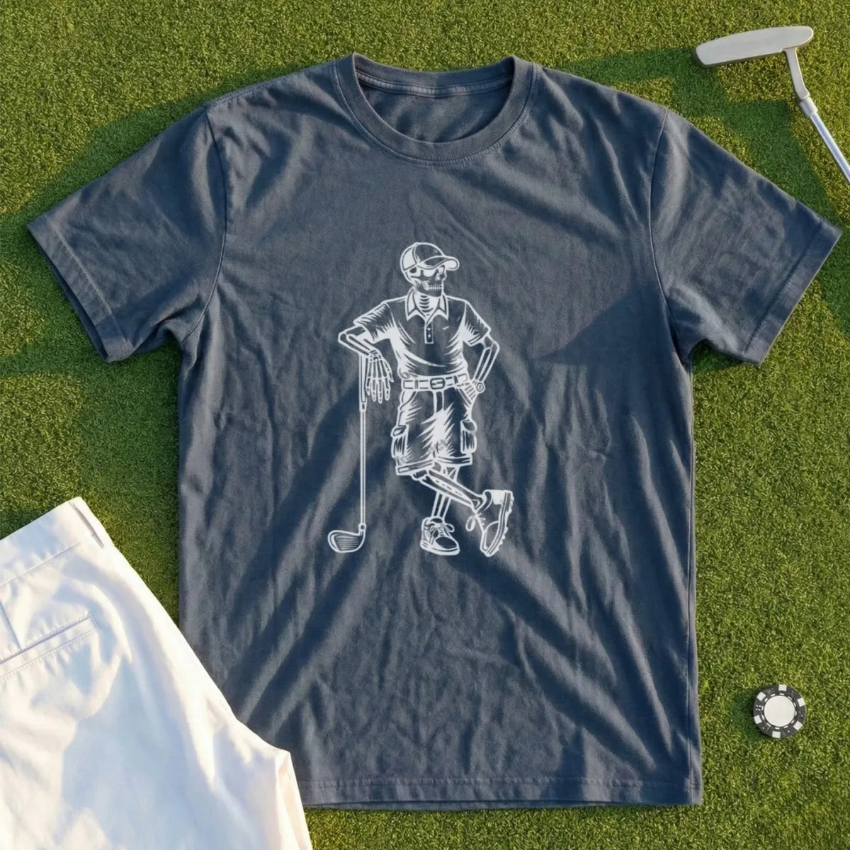 Skeleton Golfer Waiting Tee