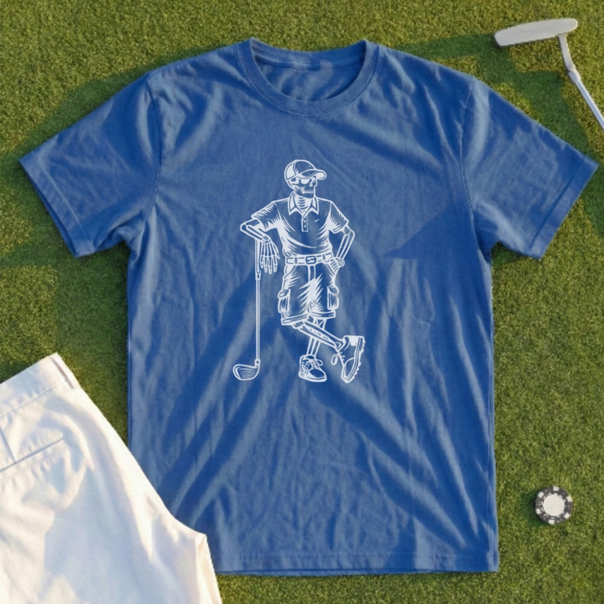 Skeleton Golfer Waiting Tee