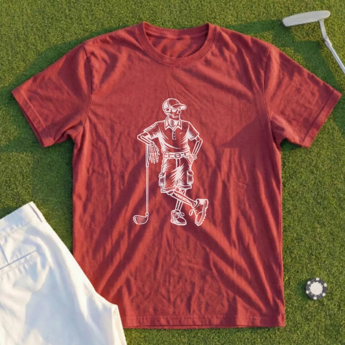 Skeleton Golfer Waiting Tee