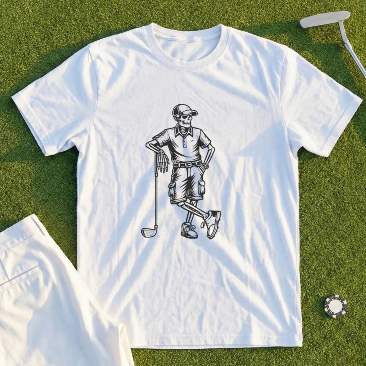 Skeleton Golfer Waiting Tee