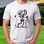 Skeleton Golfing! Tee worn on the golf course, White