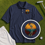 Skeleton Swing Sunset Performance Polo