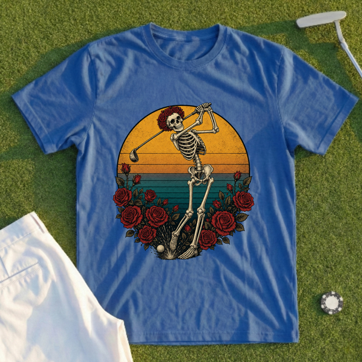 Skeleton Swing Sunset Tee