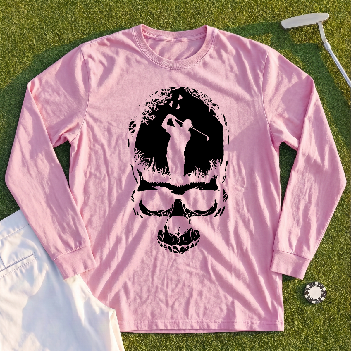 Skull Silhouette Long Sleeve Tee