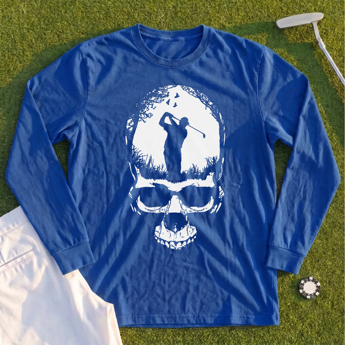 Skull Silhouette Long Sleeve Tee