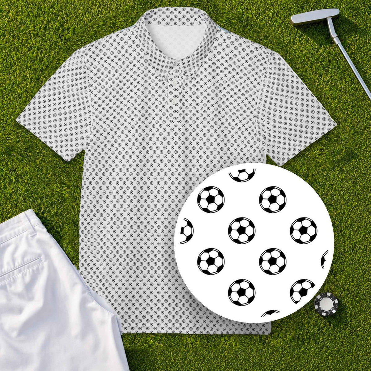 Soccer Balls Performance Print Polo