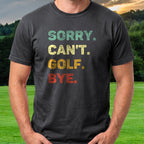 Sorry Can't Tee worn on the golf course, Black