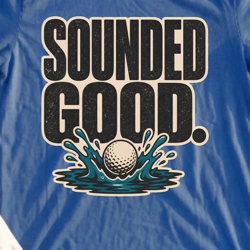 Sounded Good At The Time Tee, print close-up on Royal
