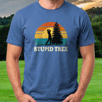 Stupid Tree Tee worn on the golf course, Royal