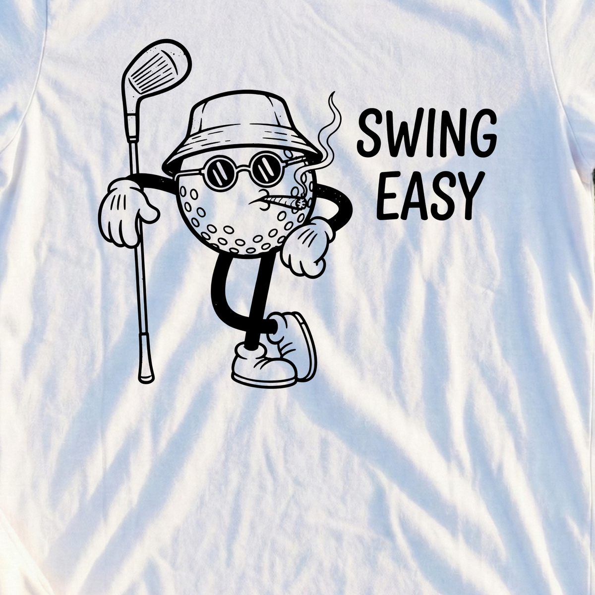 Swing Easy Tee, print close-up on White