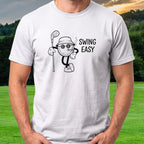 Swing Easy Tee worn on the golf course, White