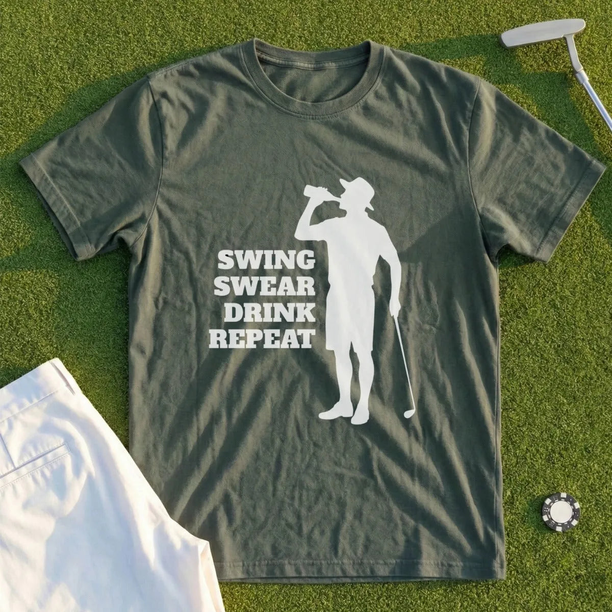 Swing, Swear, Drink, Repreat Tee