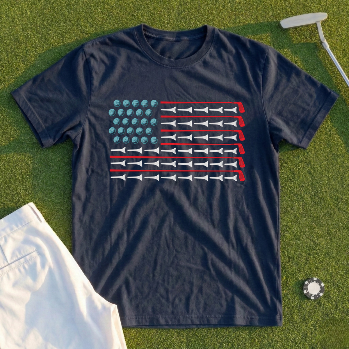 Tees And Irons Flag Tee