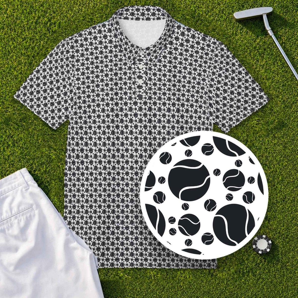 Tennis Balls Performance Print Polo