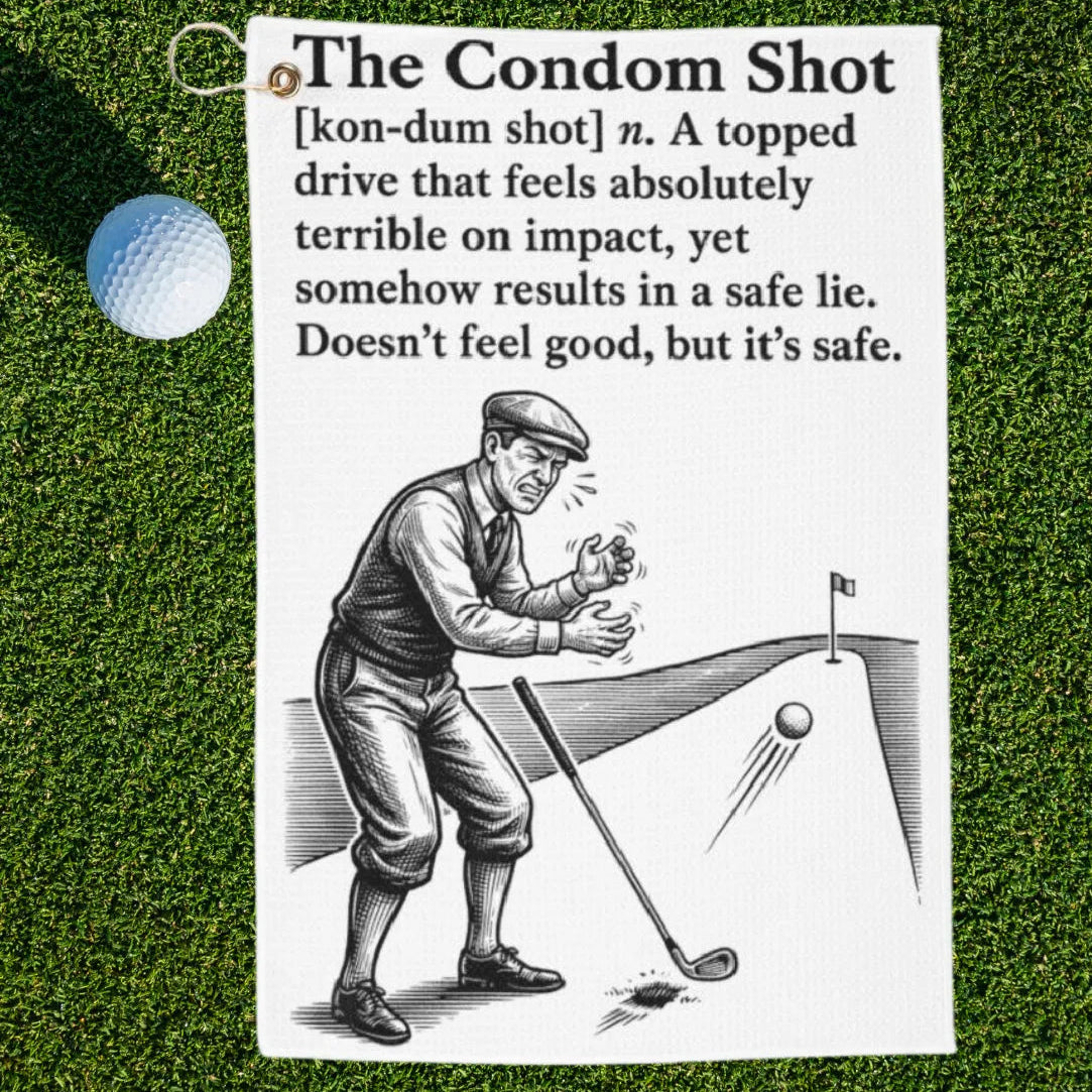 The Condom Shot Dictionary Definition Golf Towel