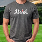 The Crossing Tee worn on the golf course, Dark Heather