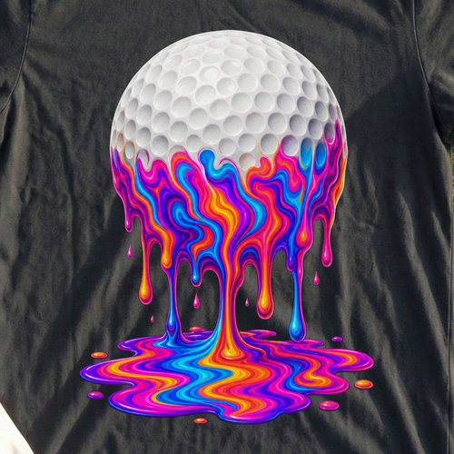 The Melt Down Tee, print close-up on Black