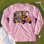 Tie Dye Golf Cart Long Sleeve Tee