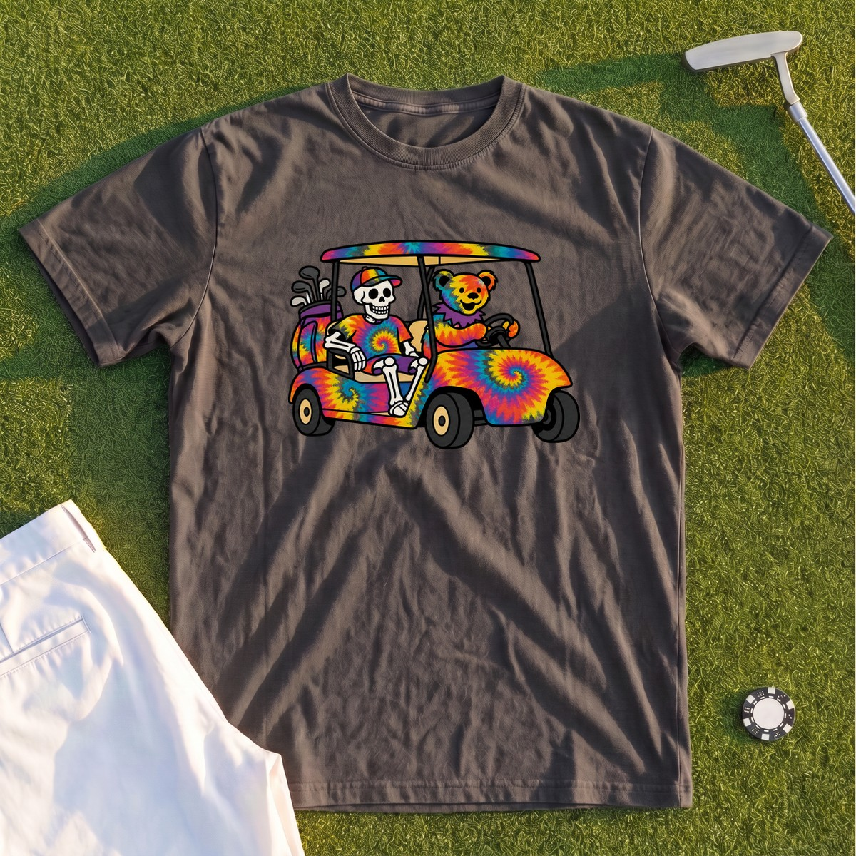 Tie Dye Golf Cart Premium Tee