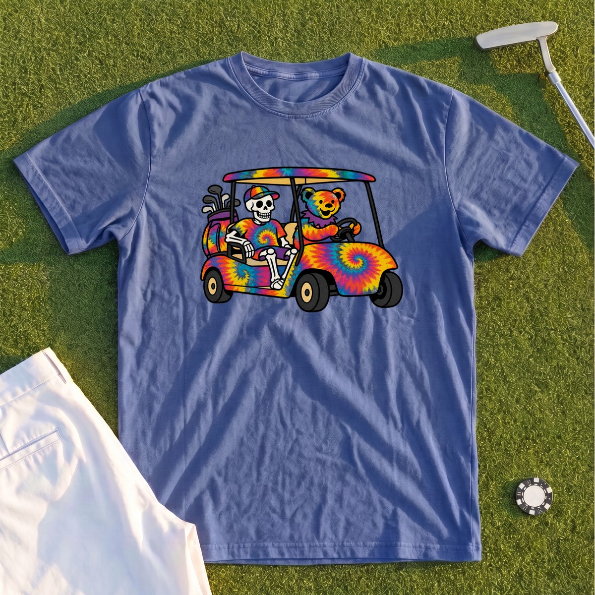 Tie Dye Golf Cart Premium Tee