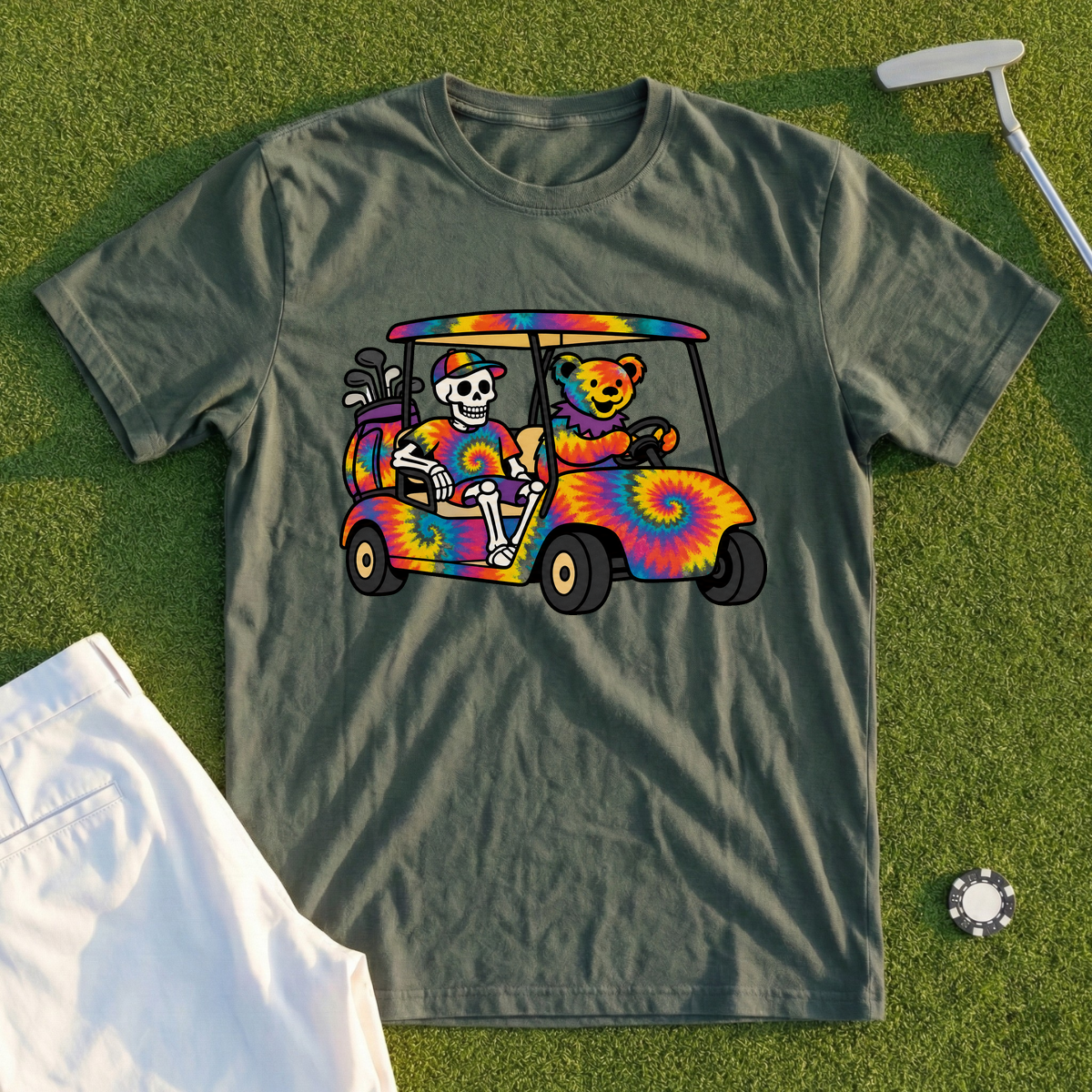 Tie Dye Golf Cart Tee
