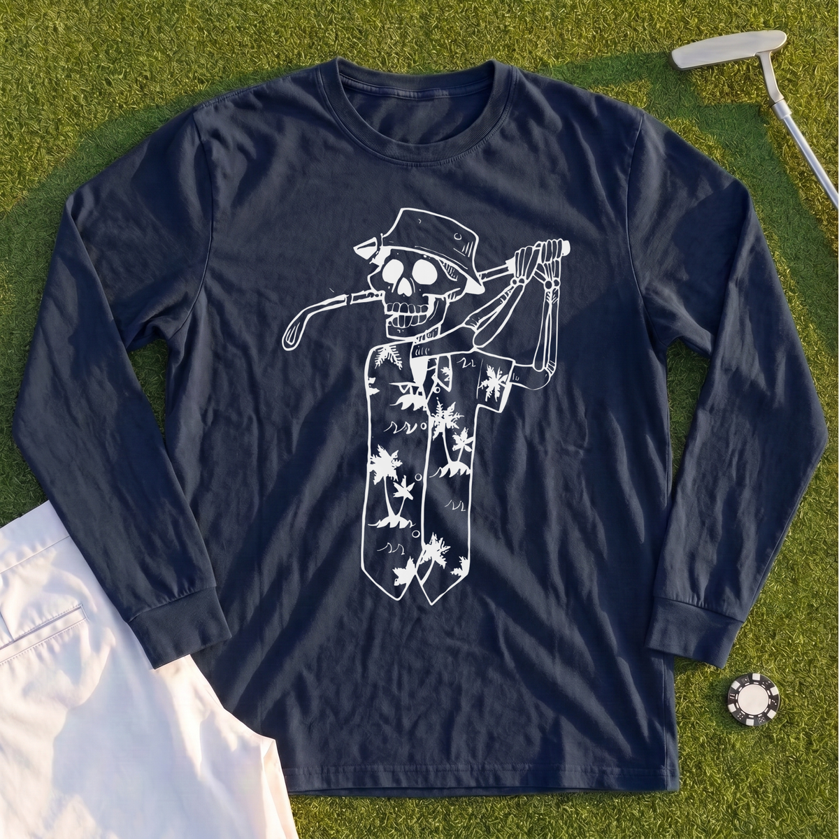 Tropical Skeleton Long Sleeve Tee