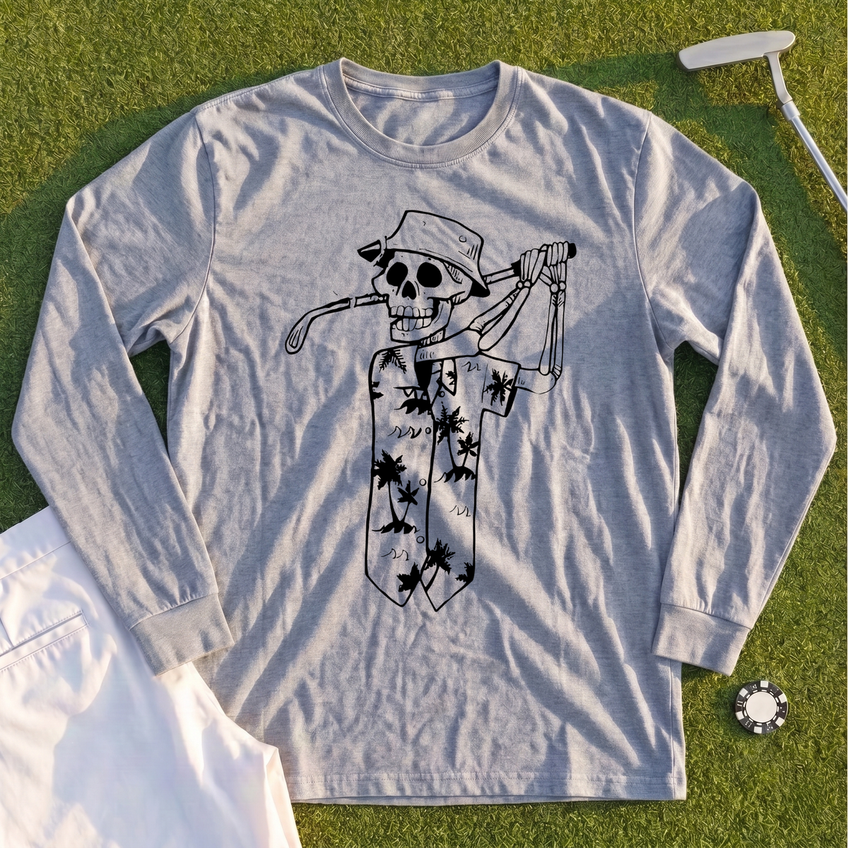 Tropical Skeleton Long Sleeve Tee