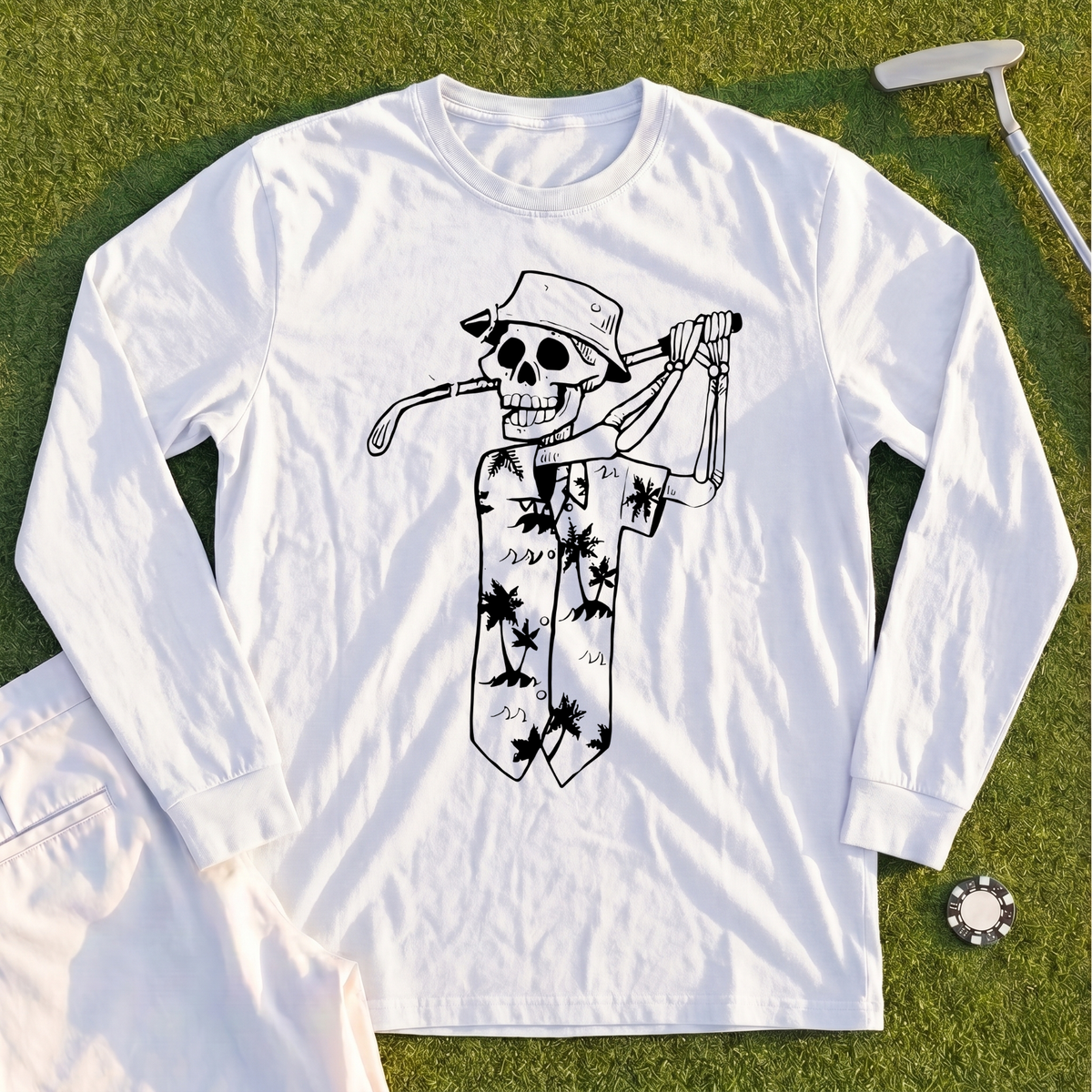 Tropical Skeleton Long Sleeve Tee