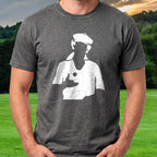 Ty Webb Silhouette Tee worn on the golf course, Dark Heather