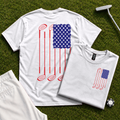 USA Flag Clubs & Balls Back Print Tee