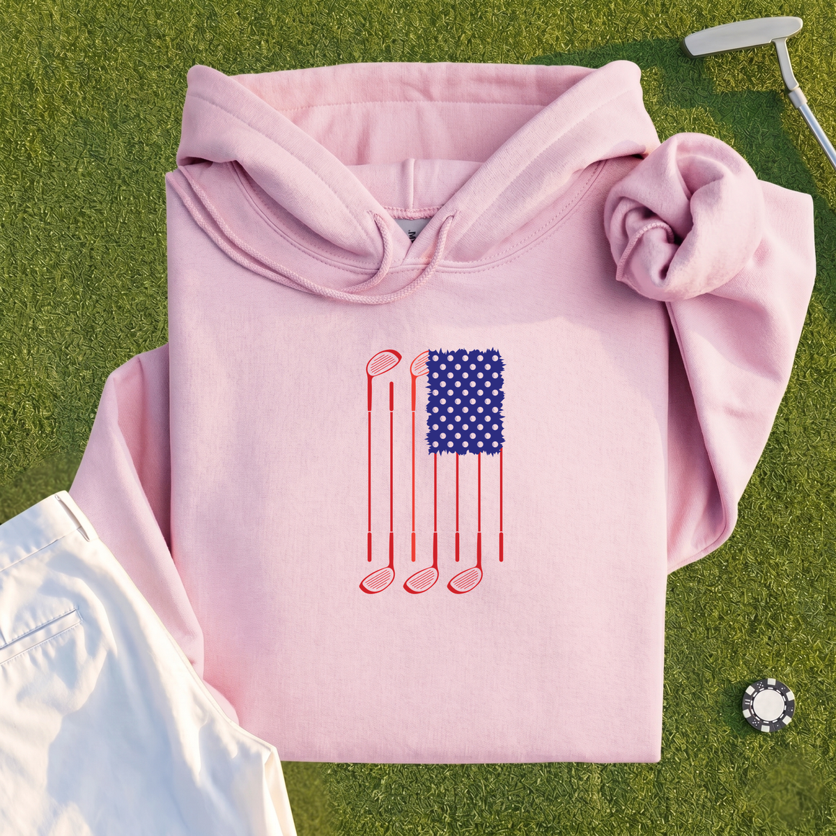 USA Flag Clubs & Balls Hoodie
