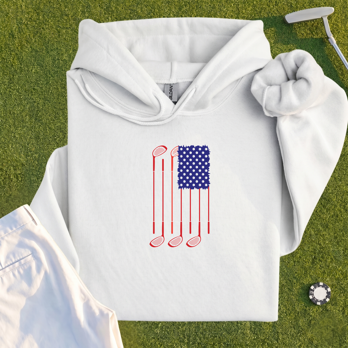 USA Flag Clubs & Balls Hoodie