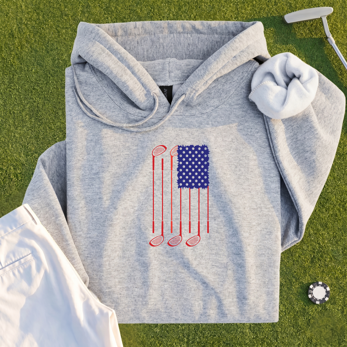 USA Flag Clubs & Balls Hoodie