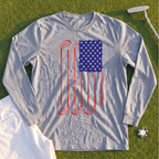 USA Flag Clubs & Balls Long Sleeve Tee