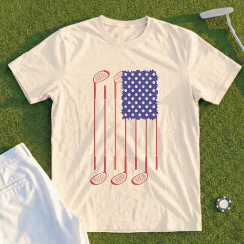 USA Flag Clubs & Balls Tee