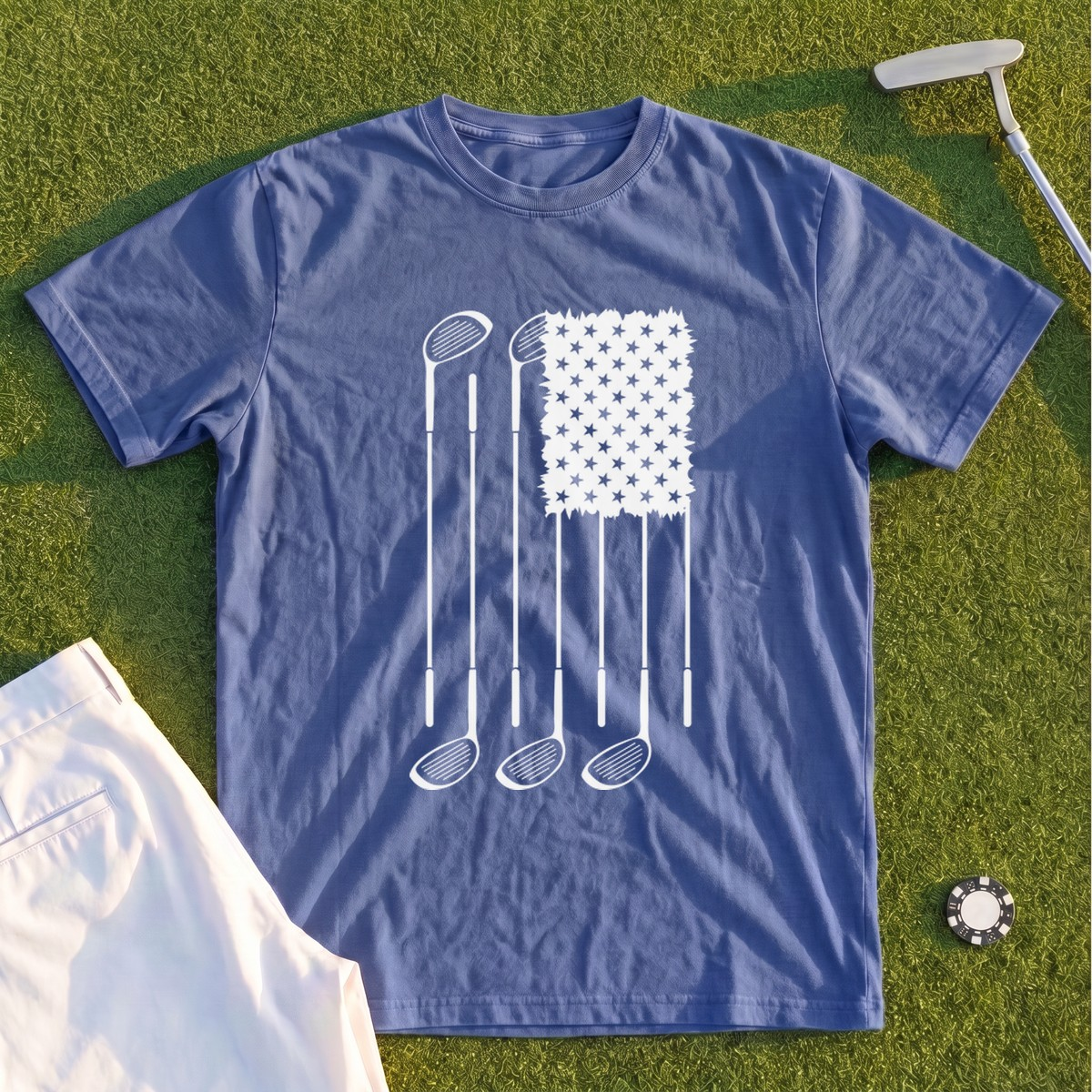 USA Flag Clubs & Stars Premium Tee