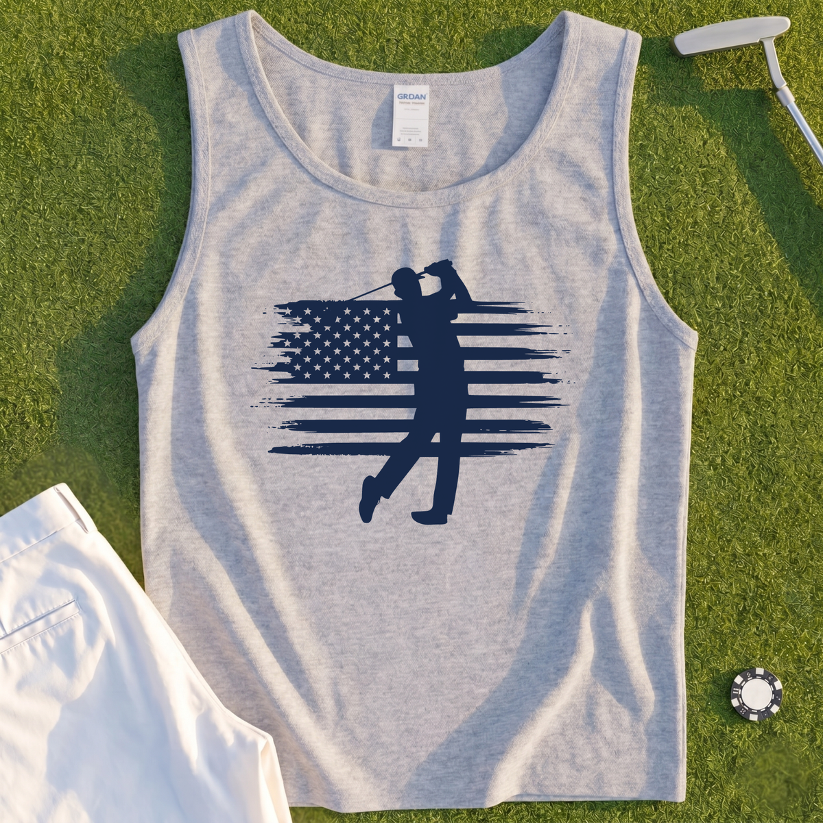 USA Flag Golfer Tank