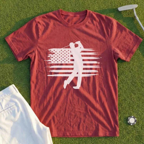 USA Flag Golfer Tee