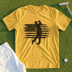 USA Flag Golfer Tee