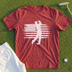 USA Flag Golfer Tee