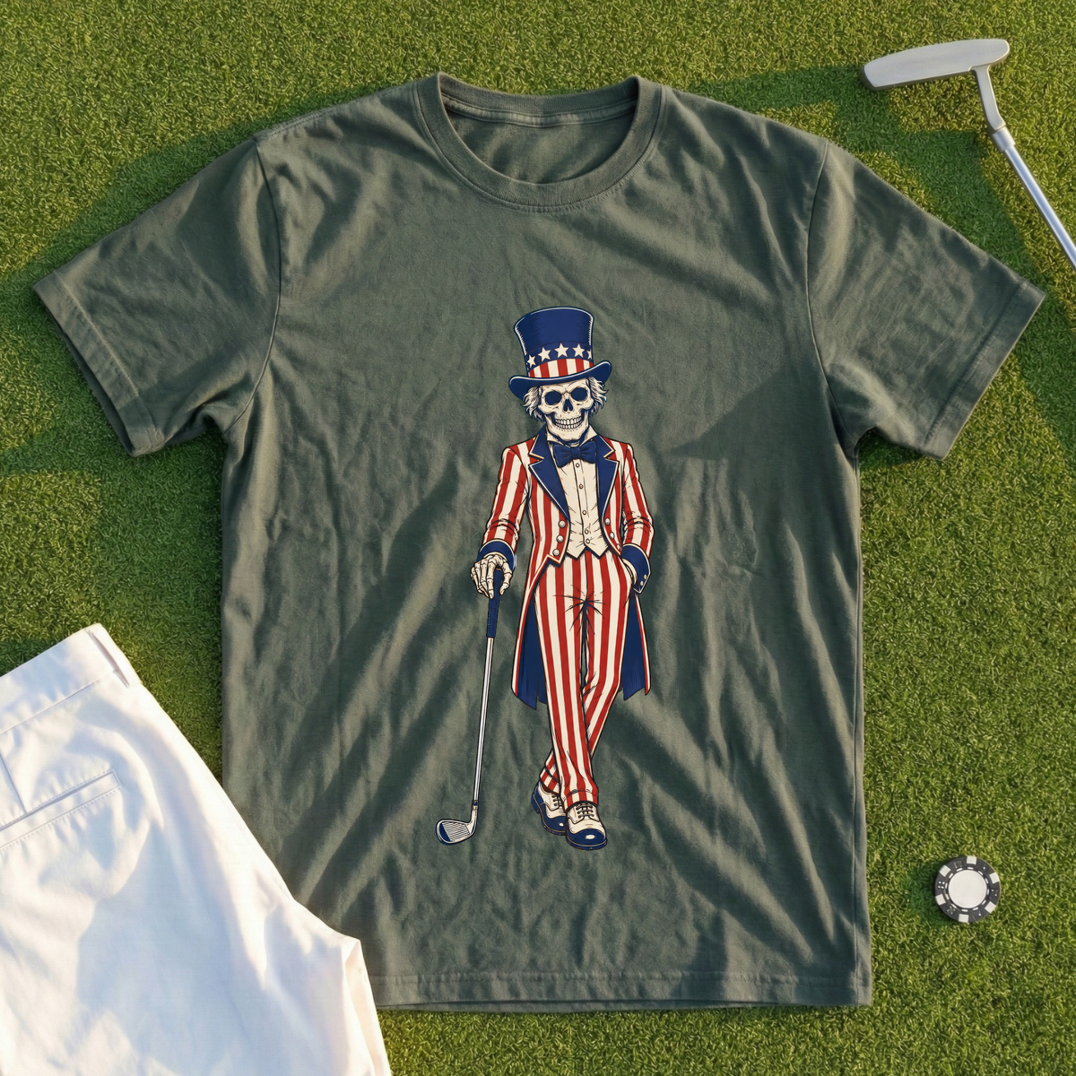 Uncle Sam Golfer Tee