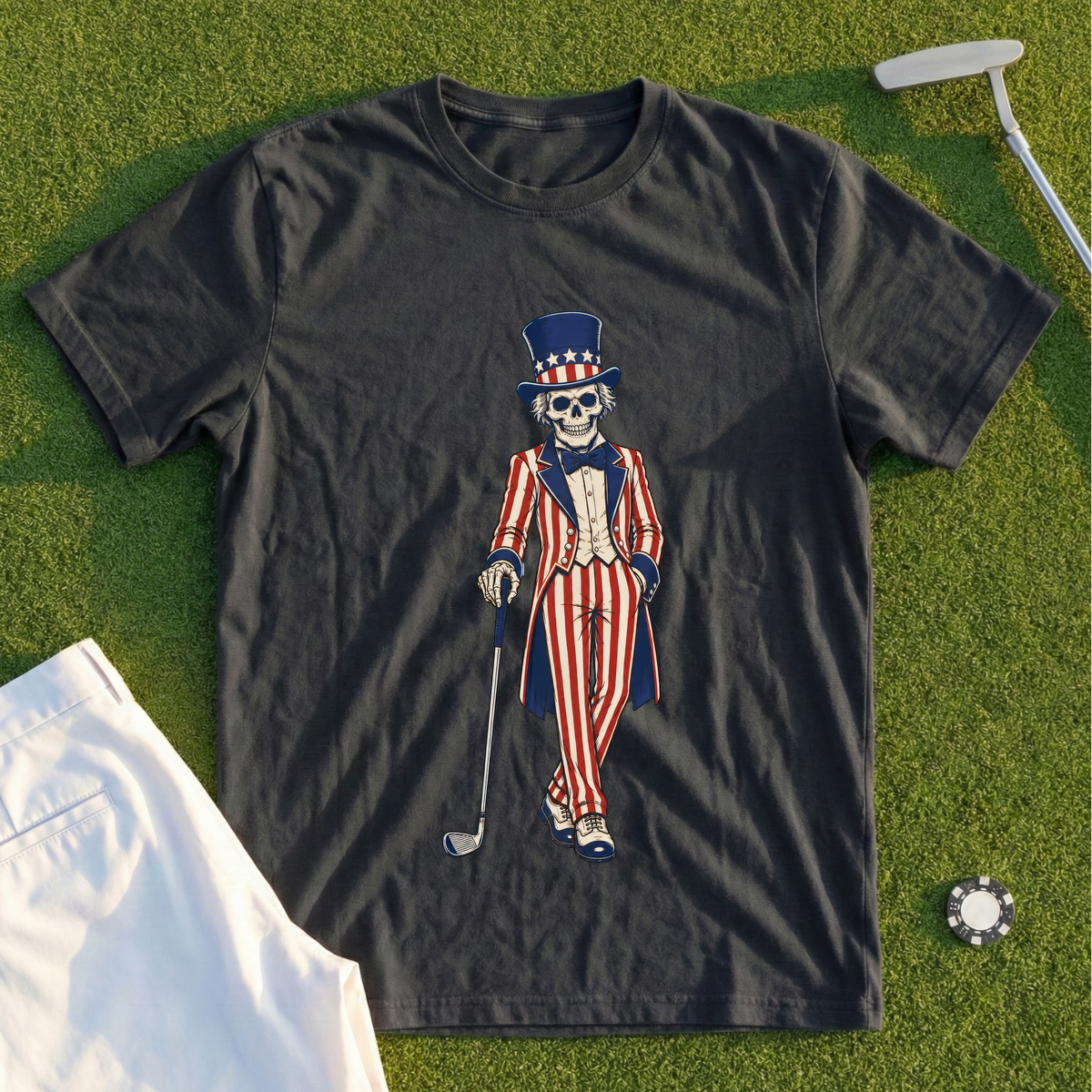 Uncle Sam Golfer Tee