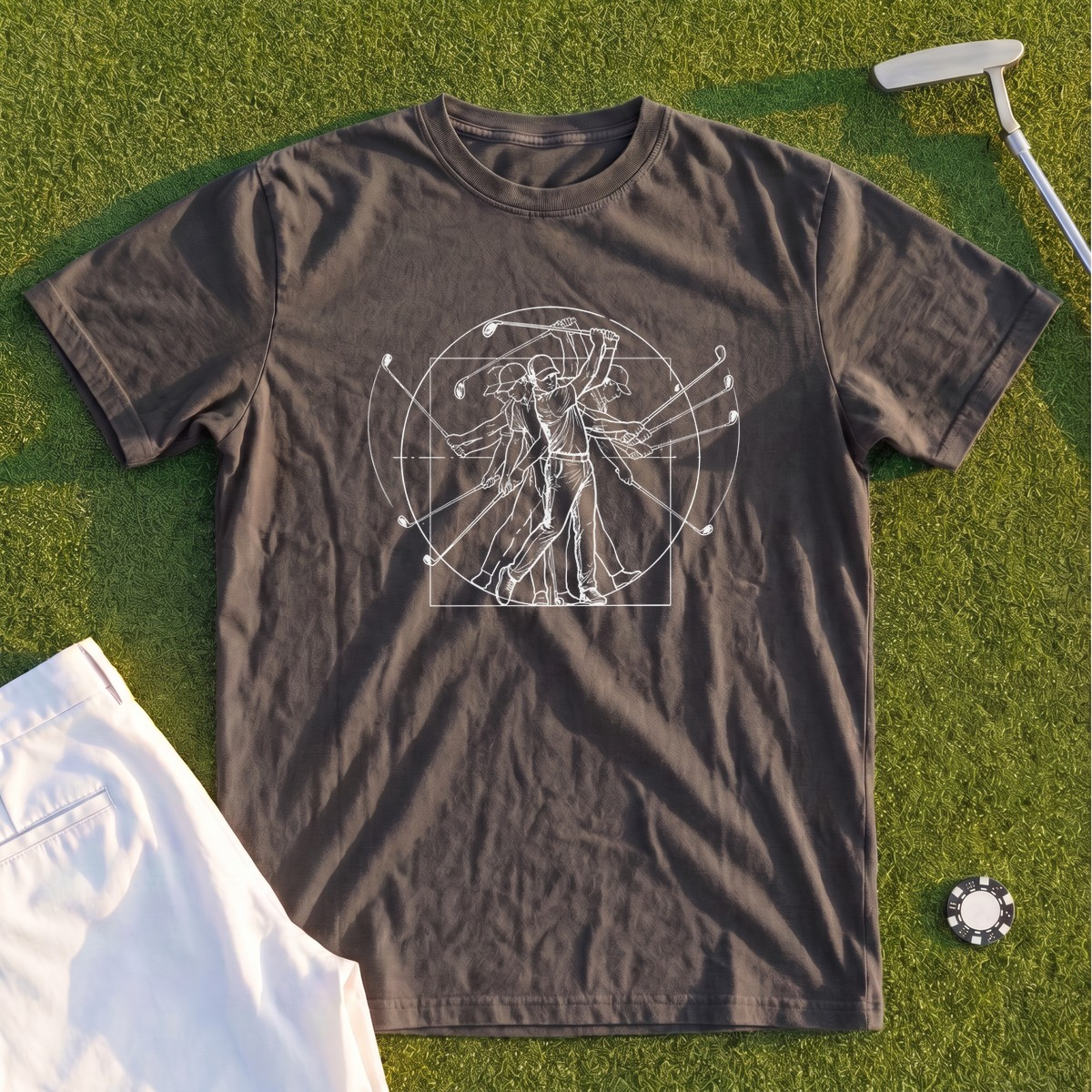 Vitruvian Man Swing Premium Tee