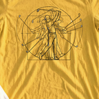 Vitruvian Man Swing Tee, print close-up on Daisy