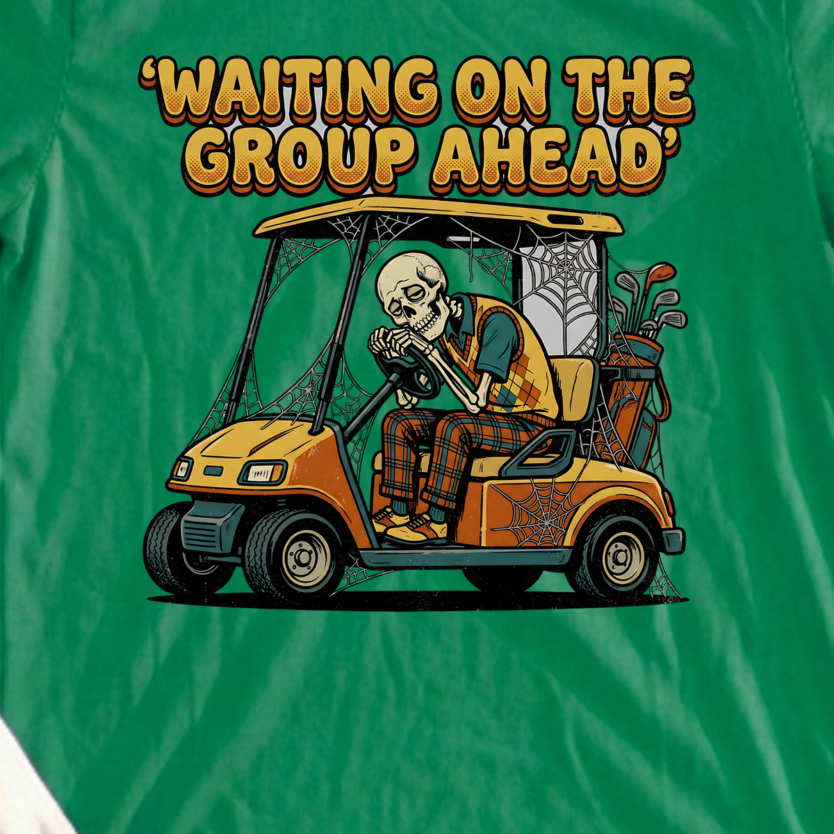 Waiting... Tee, print close-up on Irish Green