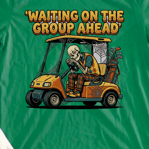 Waiting... Tee, print close-up on Irish Green