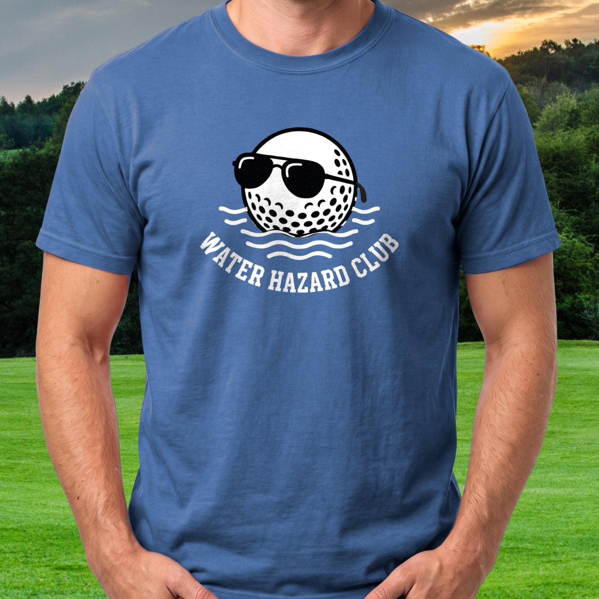 Water Hazard Club Tee worn on the golf course, Royal