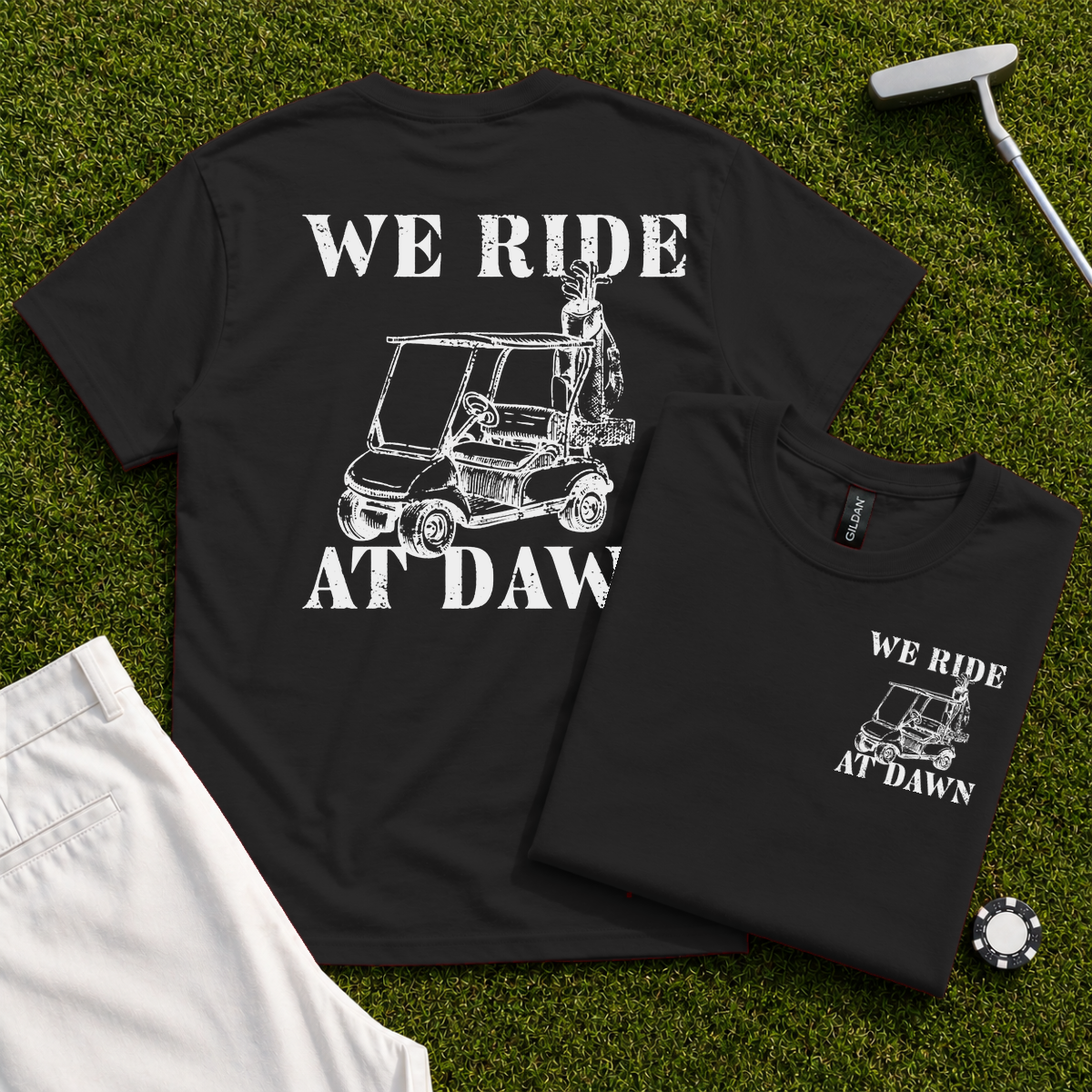 We Ride At Dawn Cart Back Print Tee