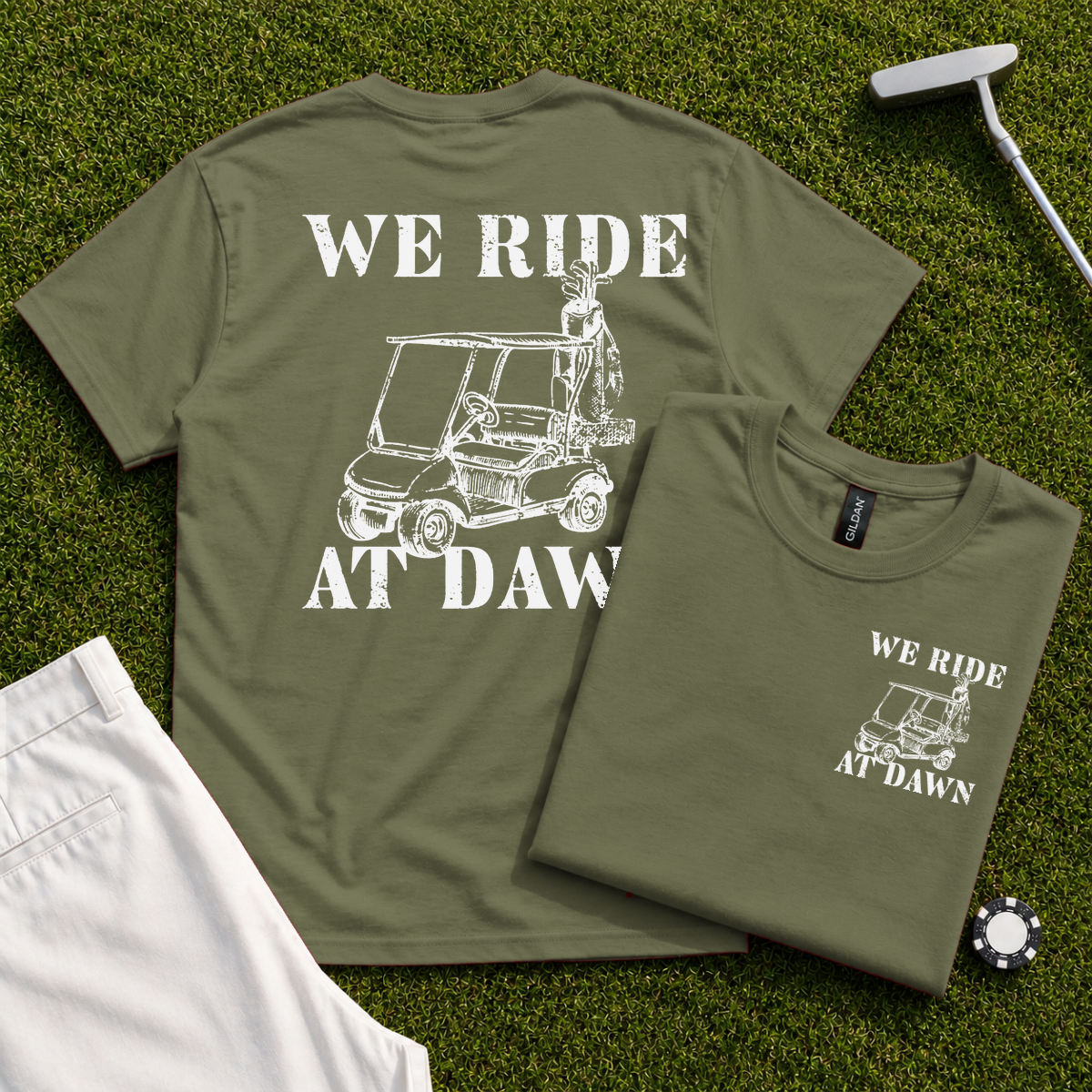 We Ride At Dawn Cart Back Print Tee